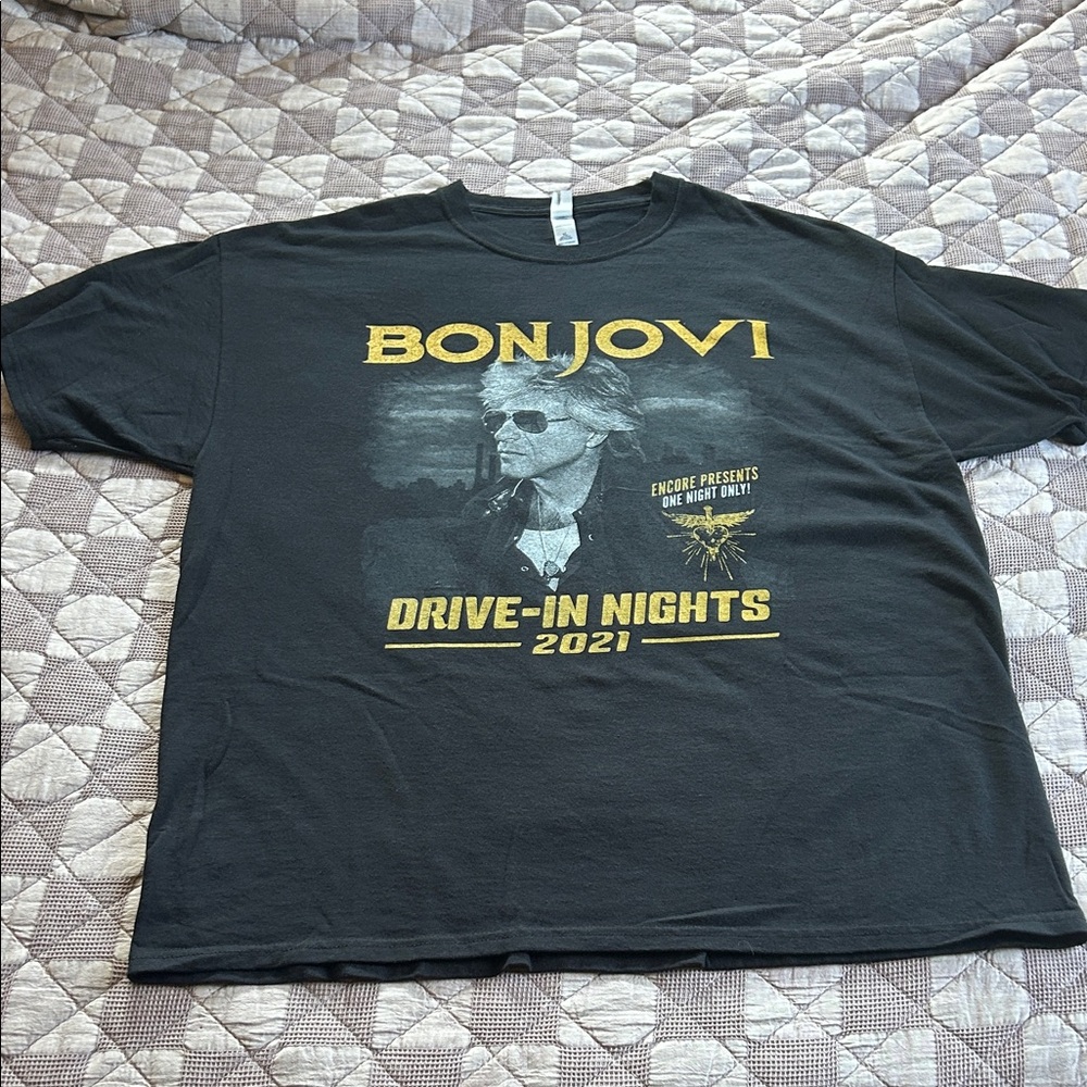 Bon Jovi Drive-In Nights 2021 Black Concert T-Shirt